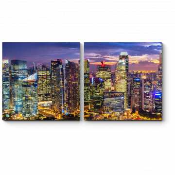 Модульная картина Чудесный закат в сердце Сингапура