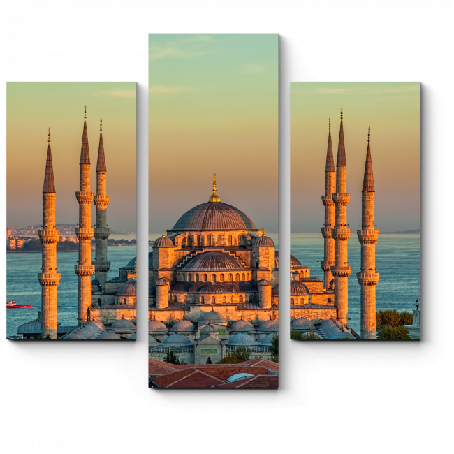Модульная картина Голубая мечеть в закатных лучах, Стамбул