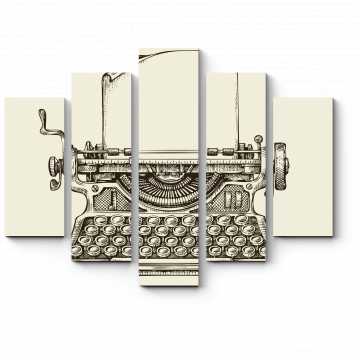 Модульная картина Винтажная печатная машинка