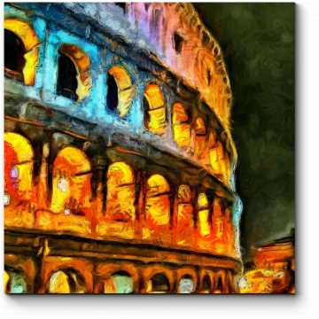 Модульная картина Ночной Колизей, Рим