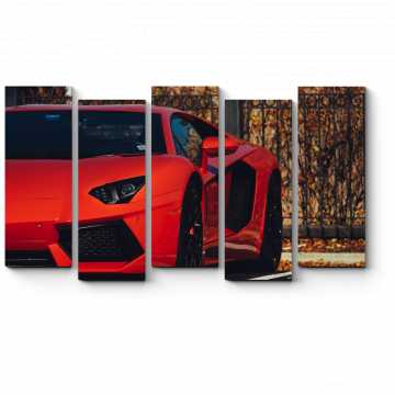 Модульная картина Красный Lamborghini Aventador