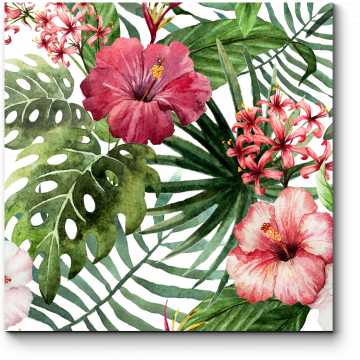 Модульная картина Тропические цветы