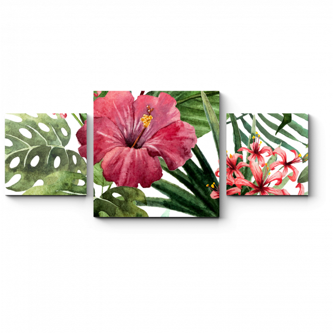 Модульная картина Тропические цветы