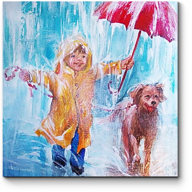 Модульная картина С верным другом и дождь не страшен